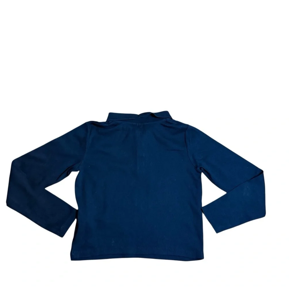 Zara Kids Unisex Black Long Sleeve Ribbed Polo Shirt – Size 10